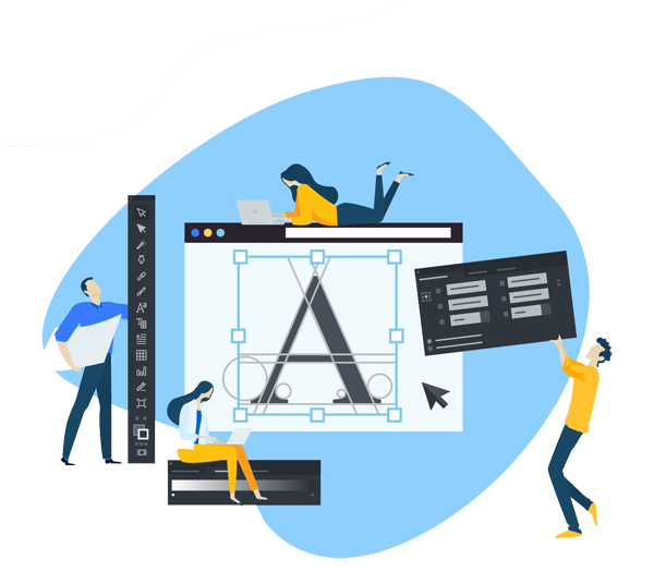 Vector image depicting WordPress web design concept 