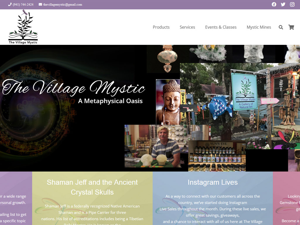 Image of ecommerce website design, The Village Mystic